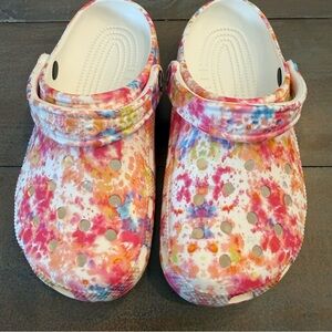 Crocs Classic Tie Dye Graphic Clog Mens Size 5 Wmns Size 7 Paint Splatter